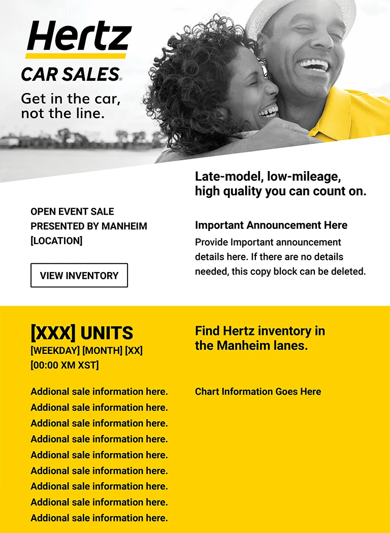 Hertz email template, option two.