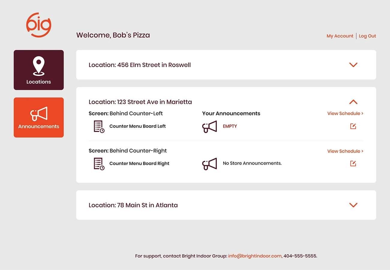 Bright Indoor Group host admin dashboard