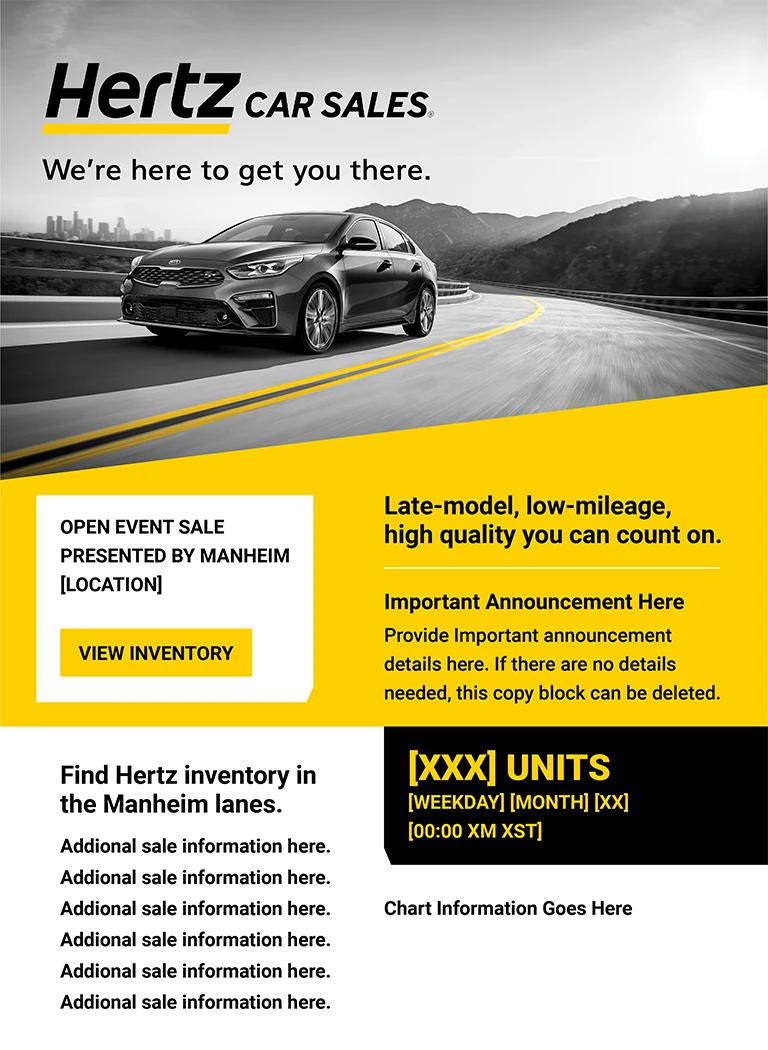 Hertz email template, option one.