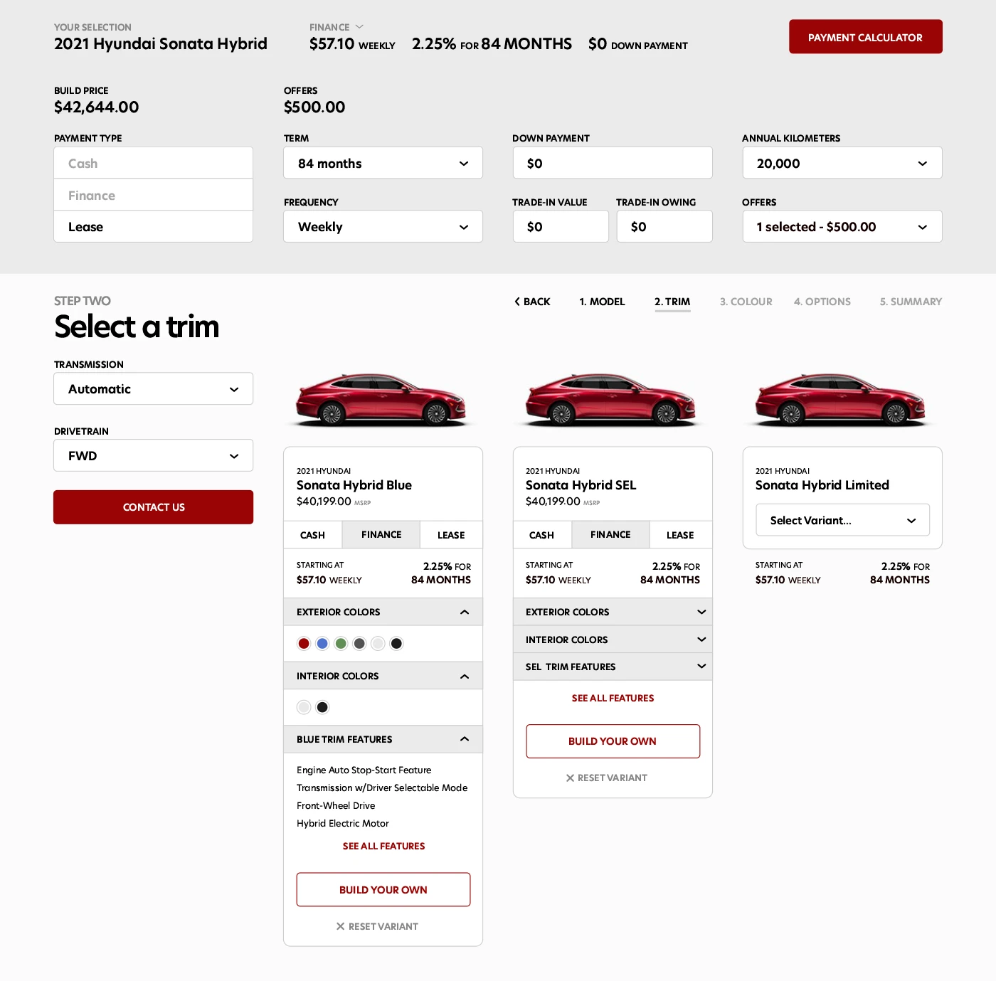 Dealertrack payment summary.