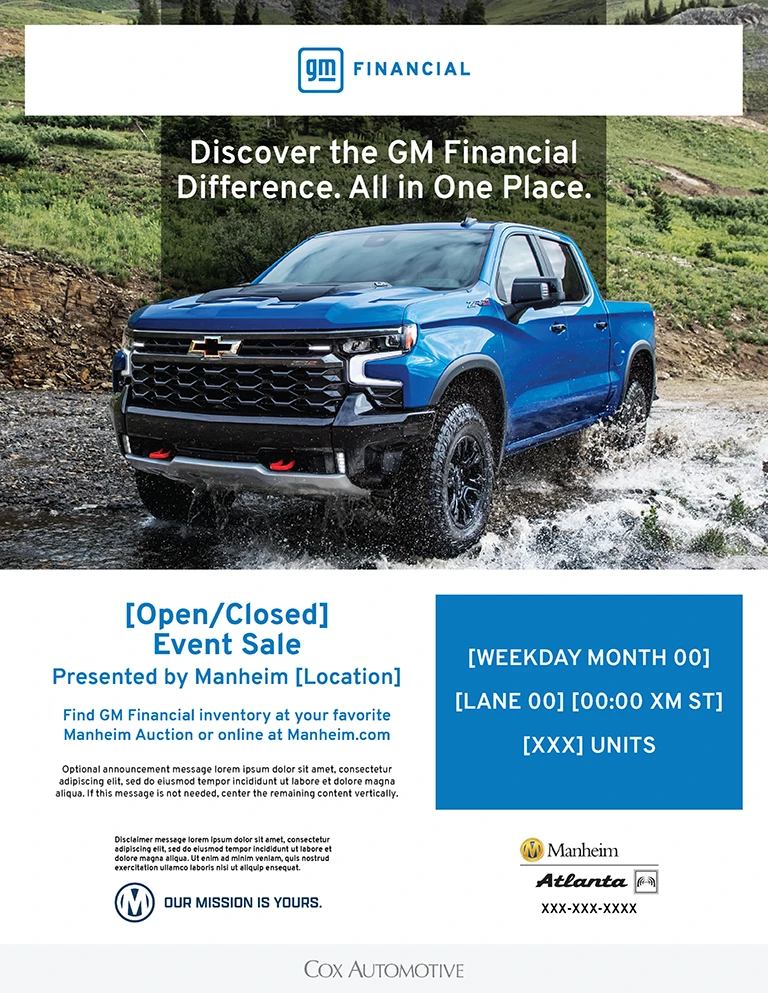 GM Financial flyer, option two.