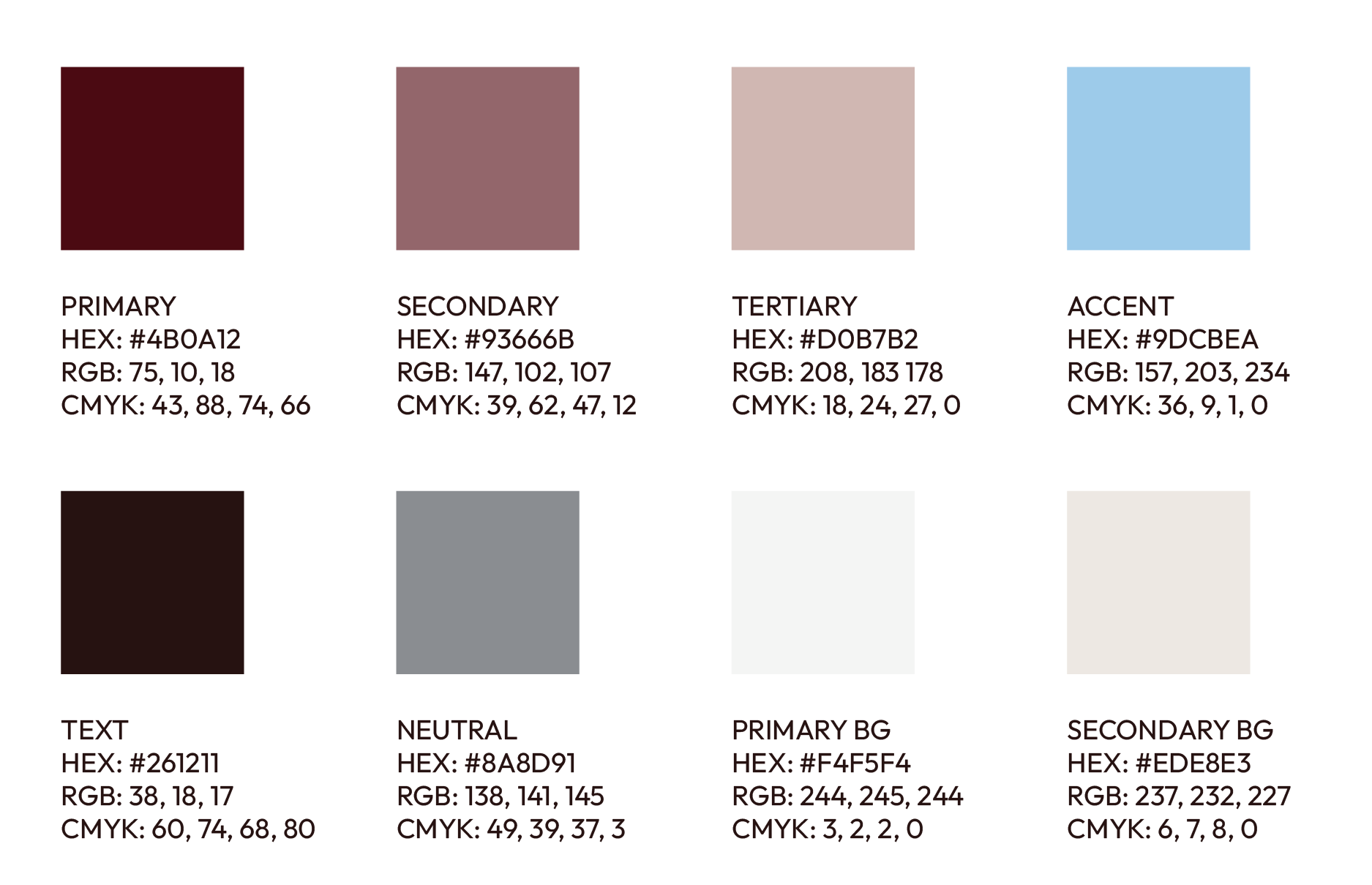 Brand color palette.
