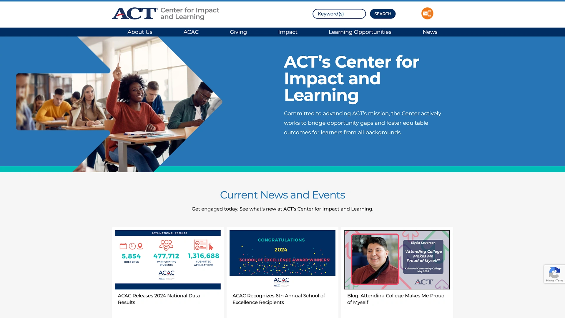 ACT Center for Impact and Learning campaign design