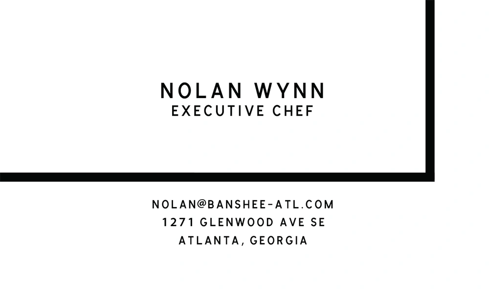 Banshee business card, back.