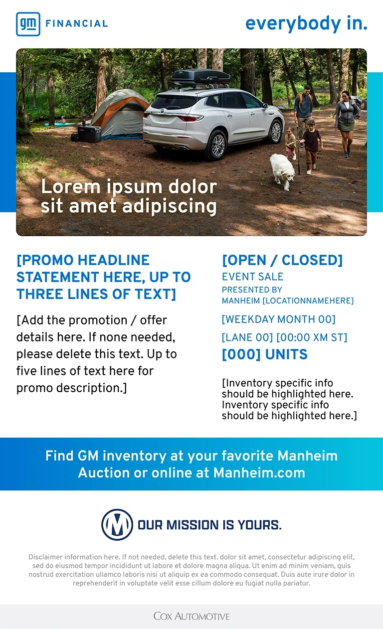 GM Financial email template, option one.