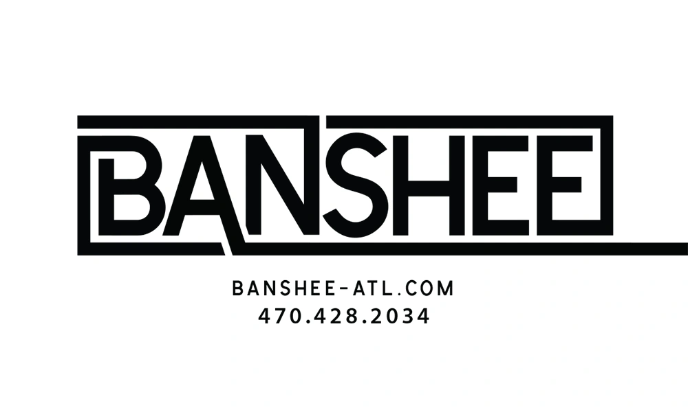 Banshee business card, front.